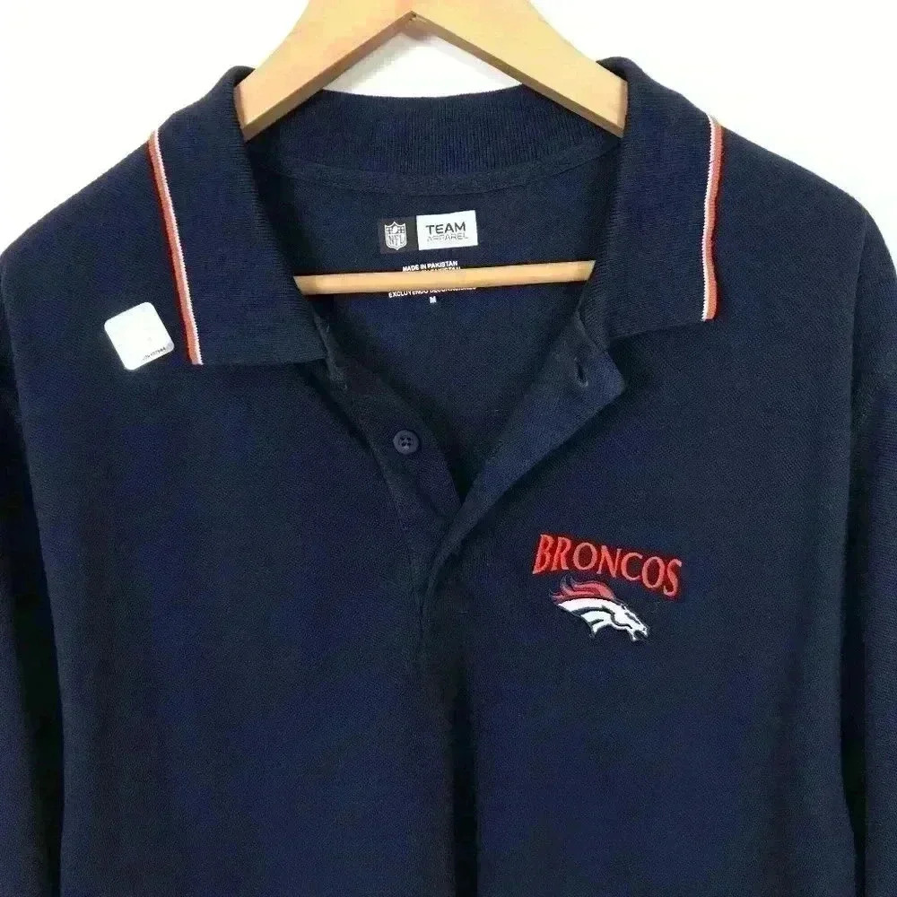 NFL Denver Broncos Men Blue M Cotton Polo Shirt
